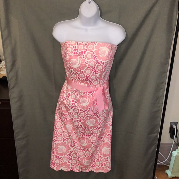 Vintage Lilly Pulitzer Floral Strapless Dress